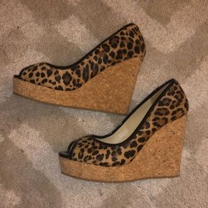 Jimmy Choo leopard platform wedges